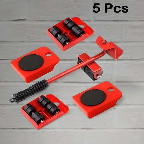 Heavy Duty Furniture Lifter & Mover Tool Set – Easy Lifting & Moving with Wheel Pads (Pack of 5)