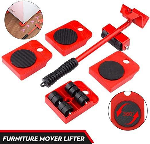 Heavy Duty Furniture Lifter & Mover Tool Set – Easy Lifting & Moving with Wheel Pads (Pack of 5)