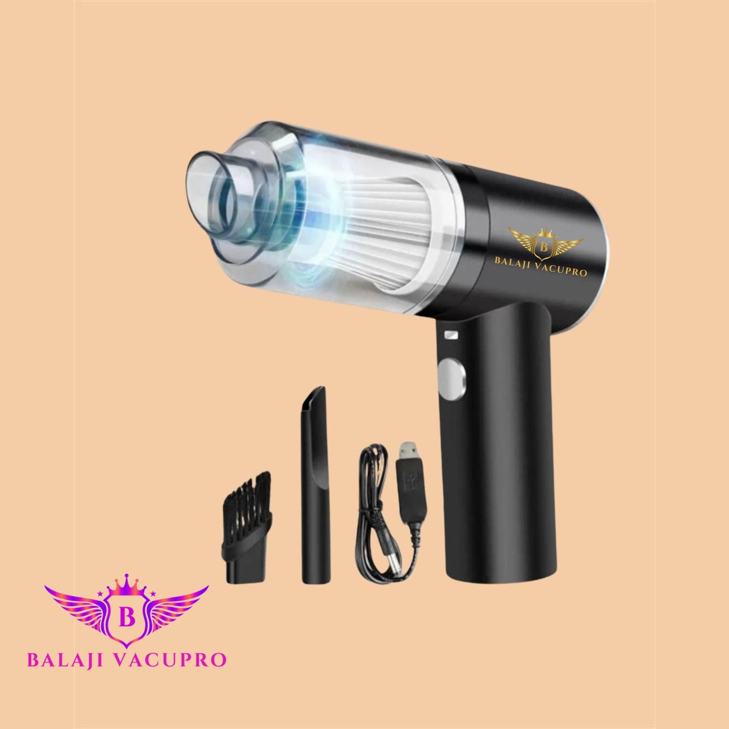 Balaji VacuPro™ Mini 2-in-1 Smart Cleaner for Car & Home
